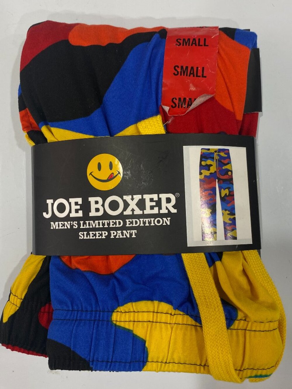 Joe Boxer Camo Pajama Pants Knit Men's S Primary Colors Limited Edition Pockets.